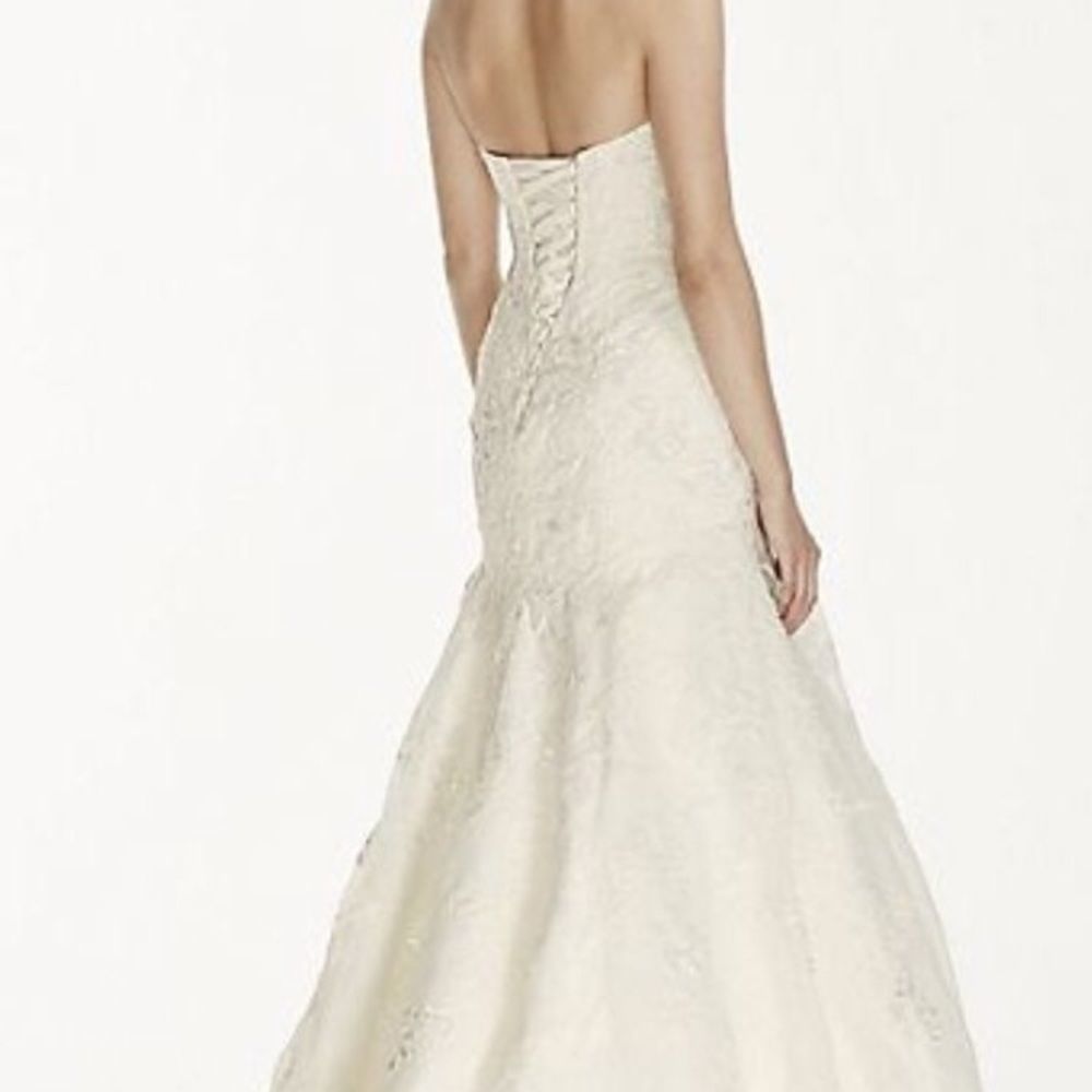 JEWEL BRAND NEW! ORGANZA TRUMPET WEDDING DRESS Ivory color - Picture 6 of 6